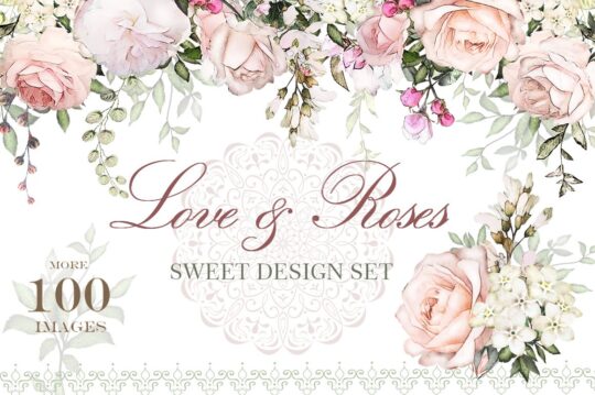 Love And Roses Floral Design Set By Lisima