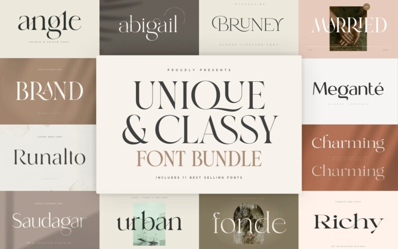 Unique & Classy Modern Font Bundle