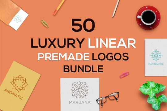50 Luxury Linear Premade Logo Pack