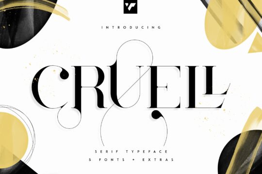 Cruell Serif Typeface 5 Fonts Cover