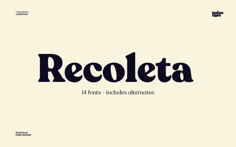 Recoleta Font Complete Family By Latinotype