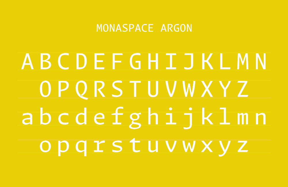 Monaspace！GitHub推出的3轴可变开源英文字体家族